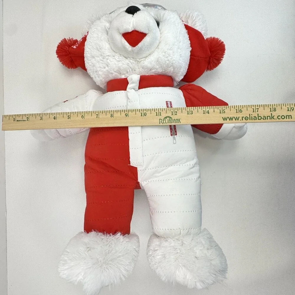 Snowflake Teddy 2022 Plush Bear 20" Red White Winter Ski Outfit Stuffed Toy Soft - Picture 12 of 15
